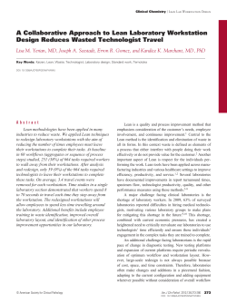 A Collaborative Approach to Lean Laboratory Workstation Design