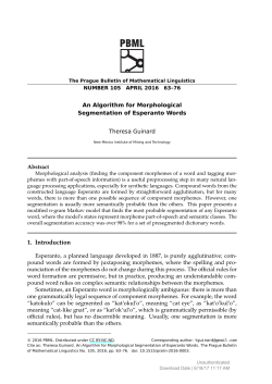An Algorithm for Morphological Segmentation of