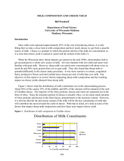 Milk Composition and cheese yield - University of Wisconsin Animal