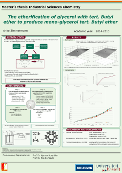 The etherification of glycerol with tert. Butyl ether to produce mono