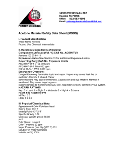 Acetone Material Safety Data Sheet (MSDS)