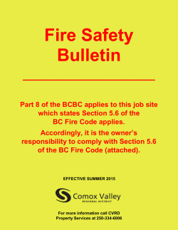 BC Fire Code - Fire Safety Bulletin