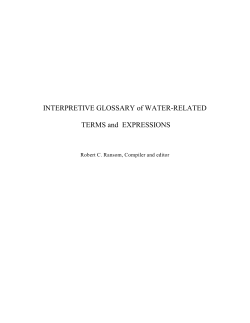 Glossary - Interpretive Groundwater Glossary by Robert C