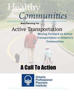 Healthy Communities and Planning for Active Transportation