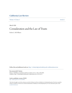 Consideration and the Law of Trusts