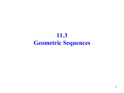 11.3 Geometric Sequences