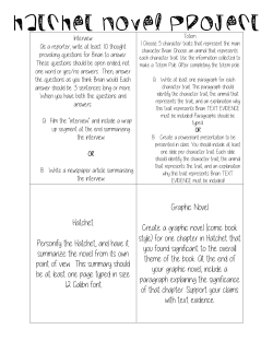 1st Period Hatchet Choice Board