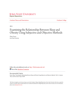 Examining the Relationship Between Sleep and Obesity Using