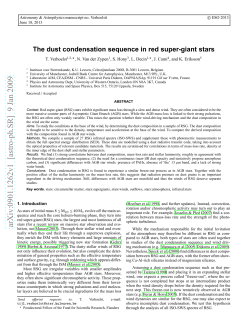 The dust condensation sequence in red super