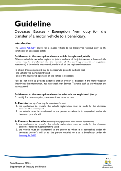 Deceased Estates - State Revenue Office