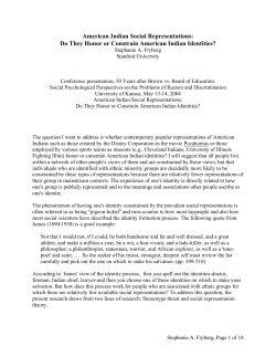 American Indian Social Representations