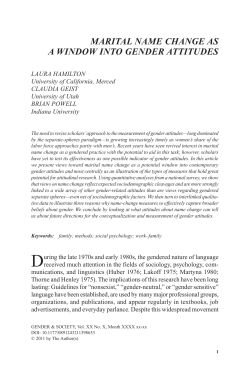 Marital Name Change as a Window into Gender Attitudes