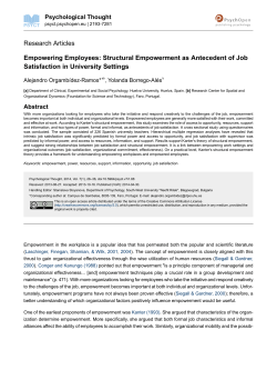 Empowering Employees: Structural Empowerment as Antecedent of