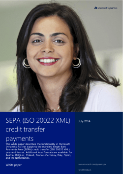SEPA (ISO 20022 XML) credit transfer payments