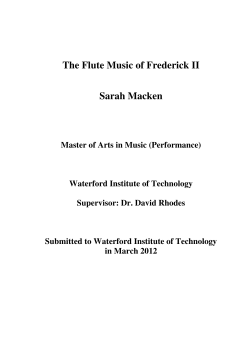 The Flute Music of Frederick II - WIT Repository