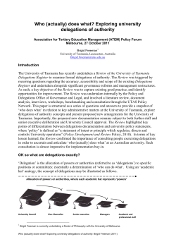 (actually) does what? Exploring university delegations of authority