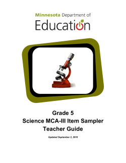 Grade 5 Science MCA-III Item Sampler Teacher Guide