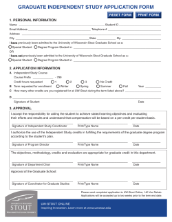 graduate independent study application form - UW