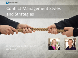 Conflict Management Styles and Strategies - Decision-Wise