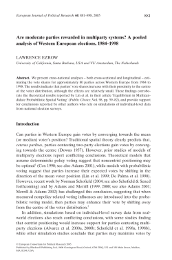 Are moderate parties rewarded in multiparty systems? A pooled