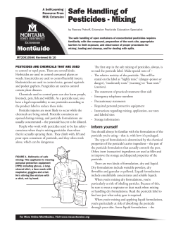 Safe Handling of Pesticides - Mixing