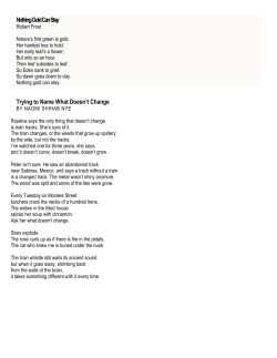 Nothing Gold Can Stay Trying to Name What Doesn`t Change