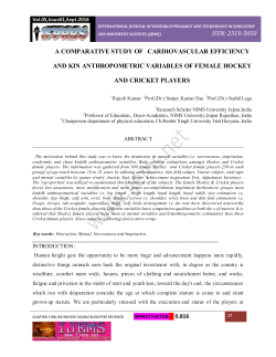issn: 2319-3050 a comparative study of cardiovascular efficiency