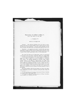 Observations of artificial satellites