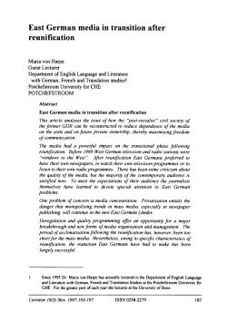 East German media in transition after reunification