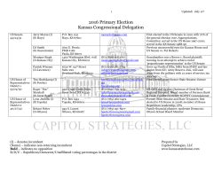 2016 Primary Election Kansas Congressional Delegation
