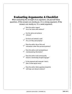 evaluating arguments: a Checklist
