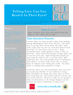 Telling Lies: Can You Read It In Their Eyes?