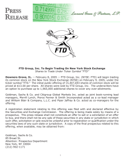 FTD Group, Inc. To Begin Trading On New York Stock Exchange.indd