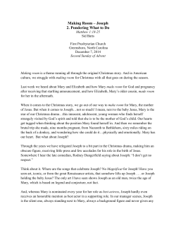 Making Room 2 - Joseph - First Presbyterian Church