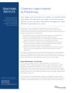 Creating a Legacy Inspired by Philanthropy
