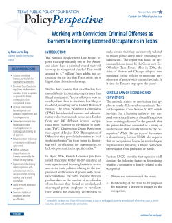 Criminal Offenses as Barriers to Entering Licensed Occupations in
