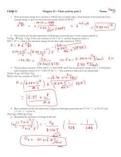 CHM 51 Chapter 13 &ndash; Class activity part 3 Name