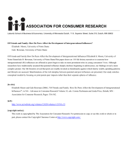 Of Friends and Family: How Do Peers Affect the Development of