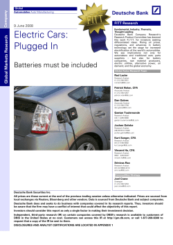 Electric Cars: Plugged In