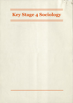 Key stage 4 Sociology - Mass Observation Archive