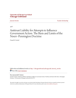 Antitrust Liability for Attempts to Influence Government Action: The