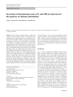 Inversions of chromosome arms 4AL and 2BS in wheat invert the