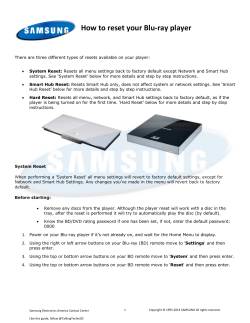 How to reset your Blu-ray player - samsung product support network