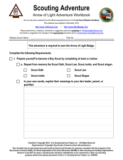 Scouting Adventure worksheet