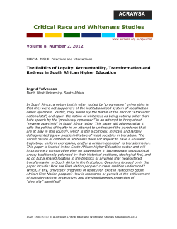 The Politics of Loyalty: Accountability, Transformation and Redress