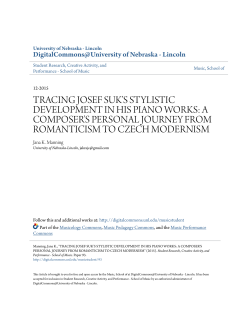 tracing josef suk`s stylistic development in his piano works