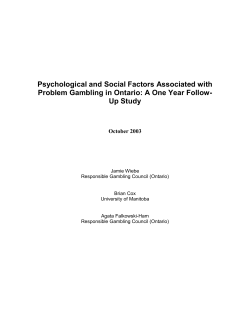 Psychological and Social Factors Associated with Problem