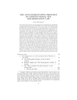 the anti-stereotyping principle in constitutional sex discrimination law