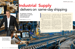 MSC Industrial Supply Delivers on Same-day Shipping