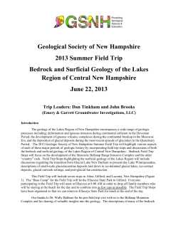 Geological Society of New Hampshire 2013 Summer Field Trip
